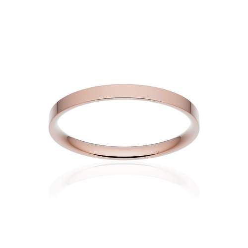 Alliance classique ruban plat confort or 750 rose poli 2 mm