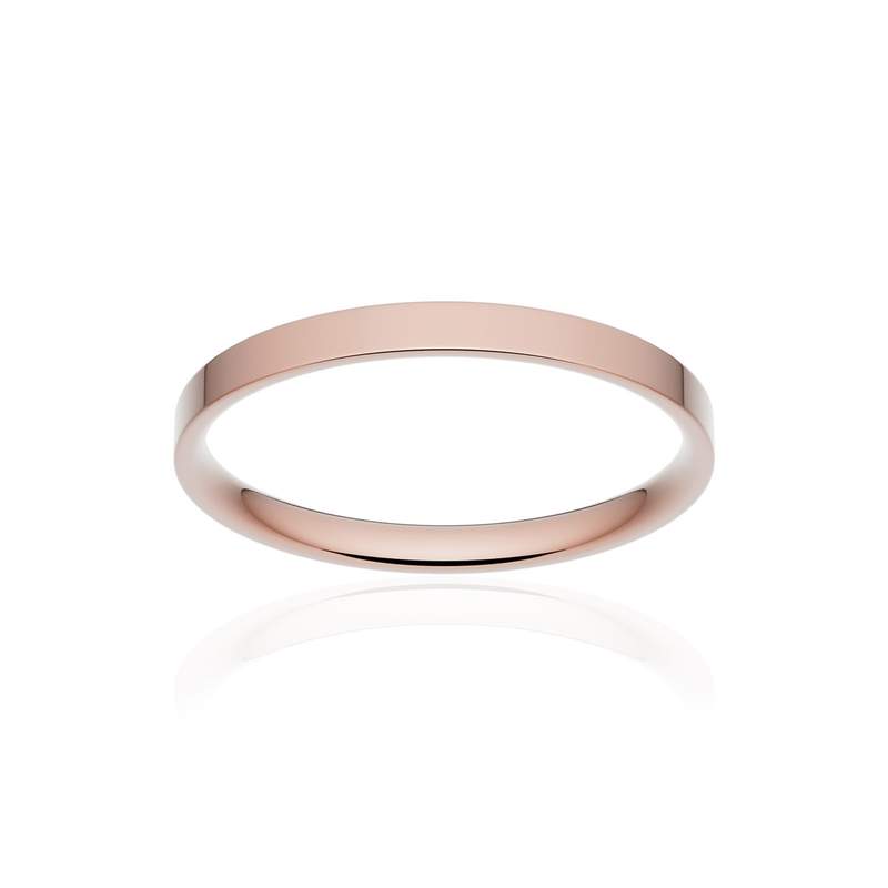 Alliance classique ruban plat confort or 750 rose poli 2 mm - vue 1