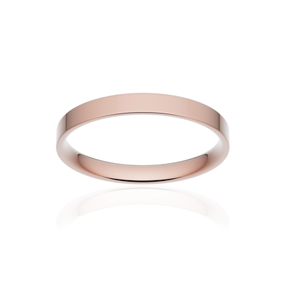 Alliance classique ruban plat confort or 750 rose poli 2,5 mm - vue 1
