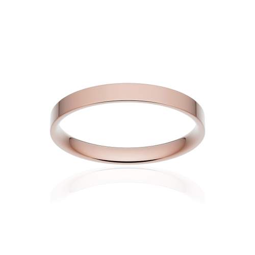 Alliance classique ruban plat confort or 750 rose poli 2,5 mm