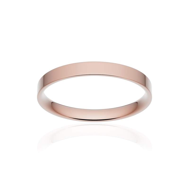 Alliance classique ruban plat confort or 750 rose poli 2,5 mm - vue 1