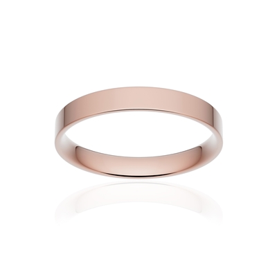 Alliance classique ruban plat confort or 750 rose poli 3 mm - vue 1