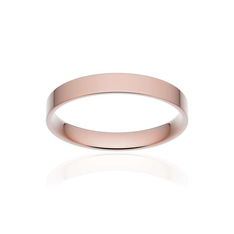 Alliance classique ruban plat confort or 750 rose poli 3 mm - vue 1