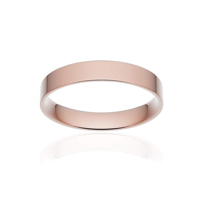 Alliance classique ruban plat confort or 750 rose poli 3,5 mm - vue 1