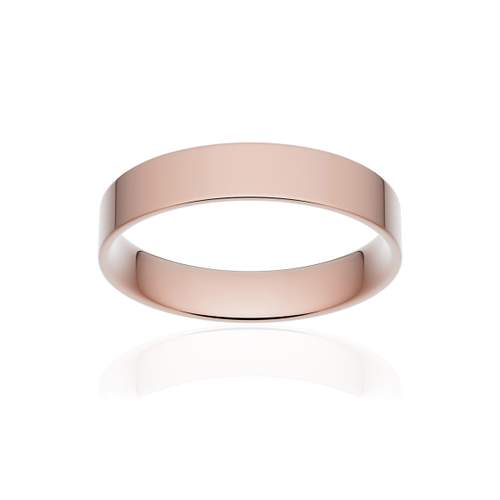 Alliance classique ruban plat confort or 750 rose poli 4 mm