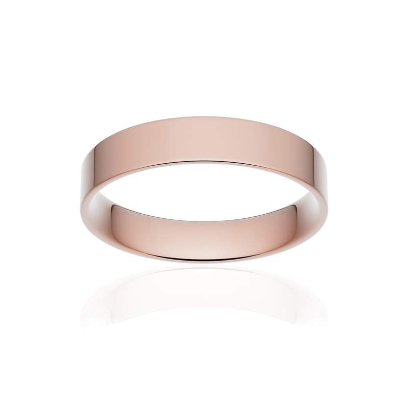 Alliance classique ruban plat confort or 750 rose poli 4 mm - vue 1