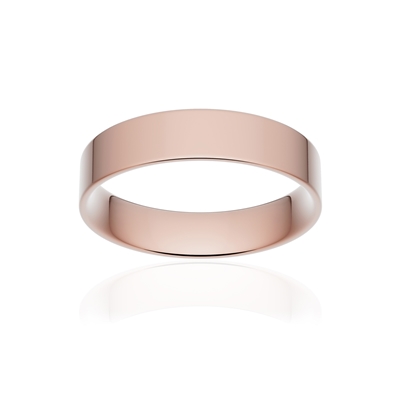 Alliance classique ruban plat confort or 750 rose poli 4,5 mm - vue 1