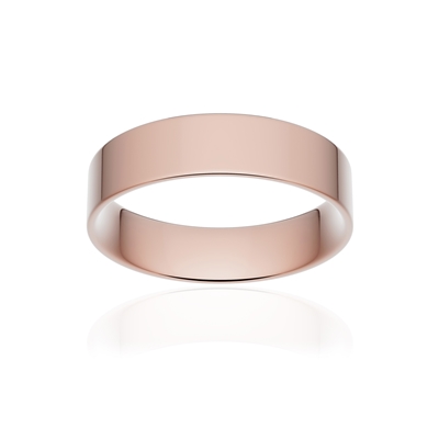 Alliance classique ruban plat confort or 750 rose poli 5 mm - vue 1