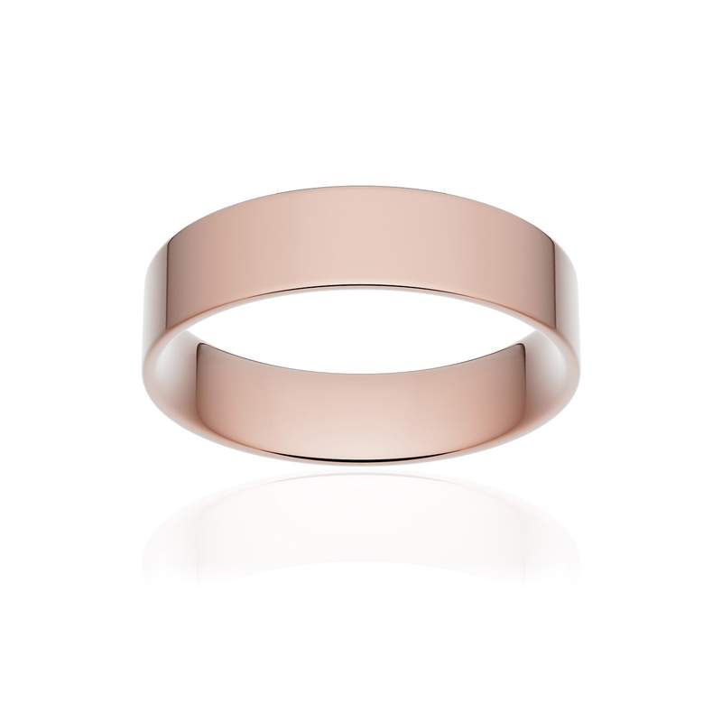 Alliance classique ruban plat confort or 750 rose poli 5 mm - vue 1