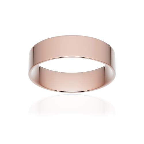 Alliance classique ruban plat confort or 750 rose poli 5,5 mm
