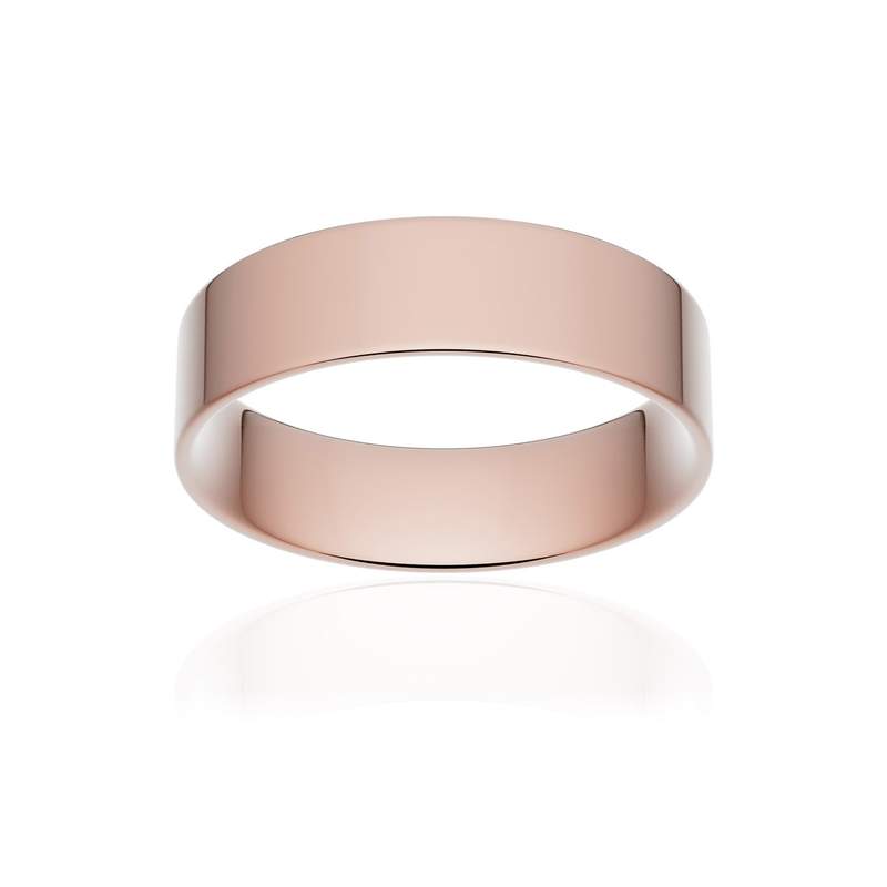 Alliance classique ruban plat confort or 750 rose poli 5,5 mm - vue 1