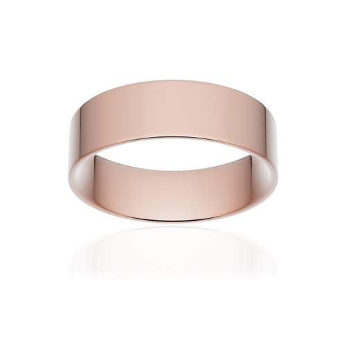 Alliance classique ruban plat confort or 750 rose poli 6 mm