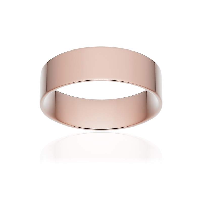 Alliance classique ruban plat confort or 750 rose poli 6 mm - vue 1