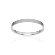 Alliance classique ruban plat confort or 750 blanc brossé 2 mm