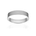 Alliance classique ruban plat confort or 750 blanc brossé 4 mm - vue 1