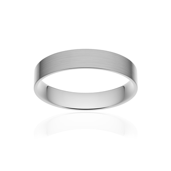 Alliance classique ruban plat confort or 750 blanc brossé 4 mm