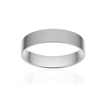 Alliance classique ruban plat confort or 750 blanc brossé 4,5 mm