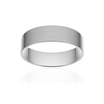 Alliance classique ruban plat confort or 750 blanc brossé 5,5 mm