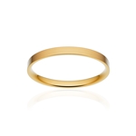 Alliance classique ruban plat confort or 750 jaune brossé 2 mm - vue 1