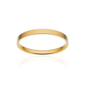Alliance classique ruban plat confort or 750 jaune brossé 2 mm
