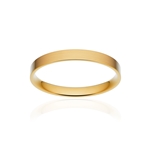 Alliance classique ruban plat confort or 750 jaune brossé 2,5 mm - vue 1
