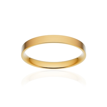 Alliance classique ruban plat confort or 750 jaune brossé 2,5 mm