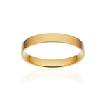 Alliance classique ruban plat confort or 750 jaune brossé 3 mm - vue 1