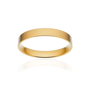 Alliance classique ruban plat confort or 750 jaune brossé 3 mm
