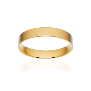 Alliance classique ruban plat confort or 750 jaune brossé 3,5 mm