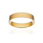 Alliance classique ruban plat confort or 750 jaune brossé 4 mm - vue 1