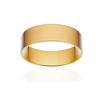 Alliance classique ruban plat confort or 750 jaune brossé 6 mm