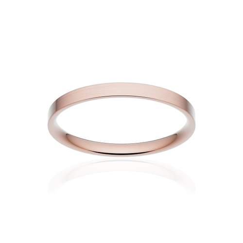 Alliance classique ruban plat confort or 750 rose brossé 2 mm