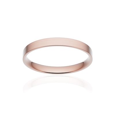 Alliance classique ruban plat confort or 750 rose brossé 2,5 mm - vue 1