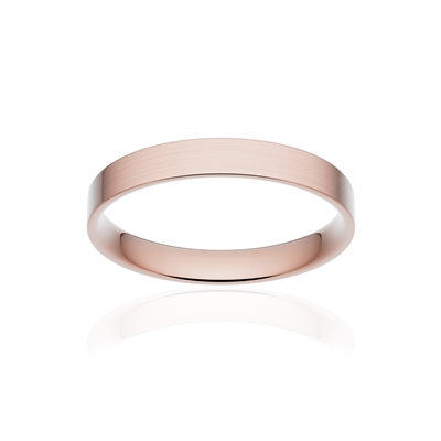 Alliance classique ruban plat confort or 750 rose brossé 3 mm - vue 1