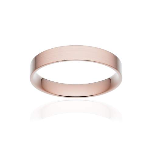 Alliance classique ruban plat confort or 750 rose brossé 3,5 mm