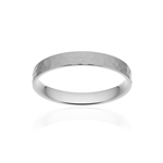 Alliance classique ruban plat confort or 750 blanc martelé 3 mm - vue 1