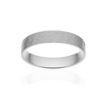 Alliance classique ruban plat confort or 750 blanc martelé 4 mm - vue 1