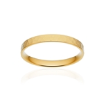 Alliance classique ruban plat confort or 750 jaune martelé 2,5 mm - vue 1