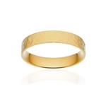 Alliance classique ruban plat confort or 750 jaune martelé 4 mm - vue 1