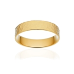 Alliance classique ruban plat confort or 750 jaune martelé 4,5 mm - vue 1