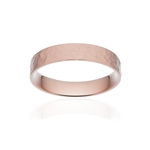 Alliance classique ruban plat confort or 750 rose martelé 4 mm - vue 1