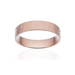 Alliance classique ruban plat confort or 750 rose martelé 4,5 mm - vue 1