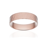 Alliance classique ruban plat confort or 750 rose martelé 5 mm - vue 1
