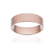 Alliance classique ruban plat confort or 750 rose martelé 5,5 mm