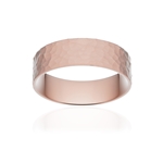 Alliance classique ruban plat confort or 750 rose martelé 6 mm - vue 1