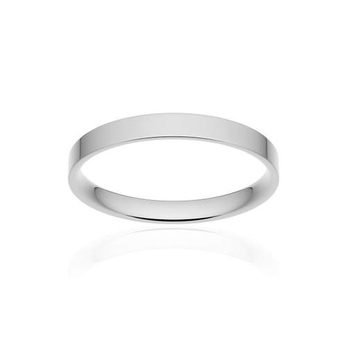 Alliance classique ruban plat confort or 375 blanc poli 2,5 mm