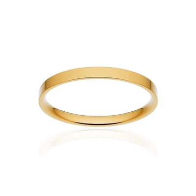 Alliance classique ruban plat confort or 375 jaune poli 2 mm