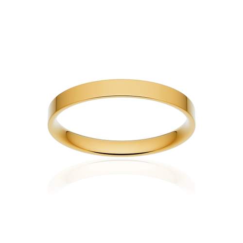 Alliance classique ruban plat confort or 375 jaune poli 2,5 mm