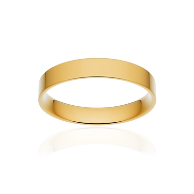 Alliance classique ruban plat confort or 375 jaune poli 3,5 mm