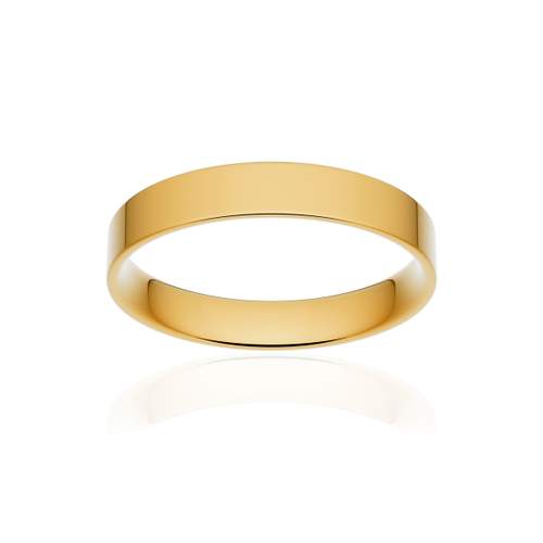 Alliance classique ruban plat confort or 375 jaune poli 3,5 mm